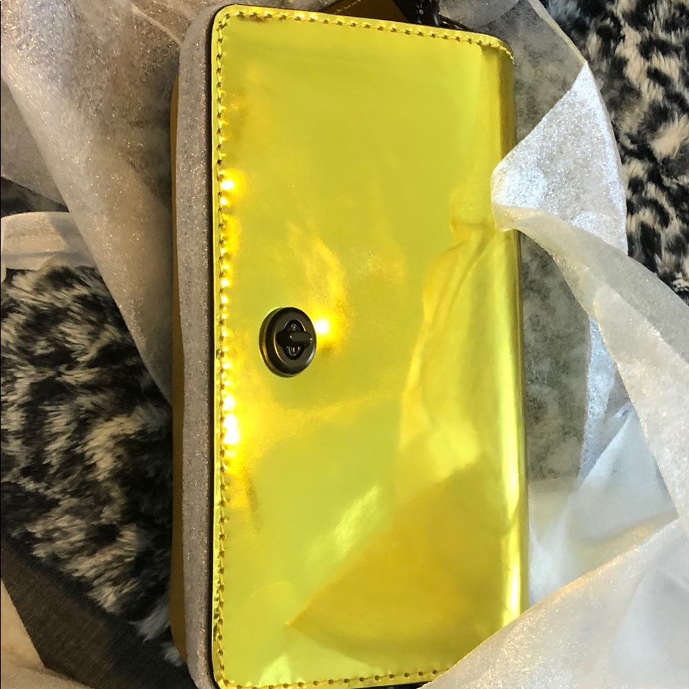 Coach NWT High Shine Metallic Dinky
